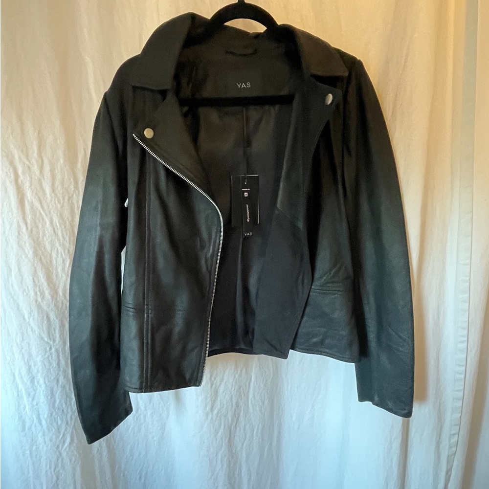 Asos YAS black leather jacket